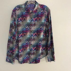 ROBERT GRAHAM Men's Long Sleeve Button Down Sport Shirt - Size XL